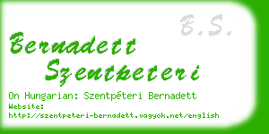 bernadett szentpeteri business card