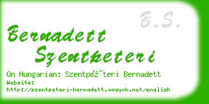 bernadett szentpeteri business card